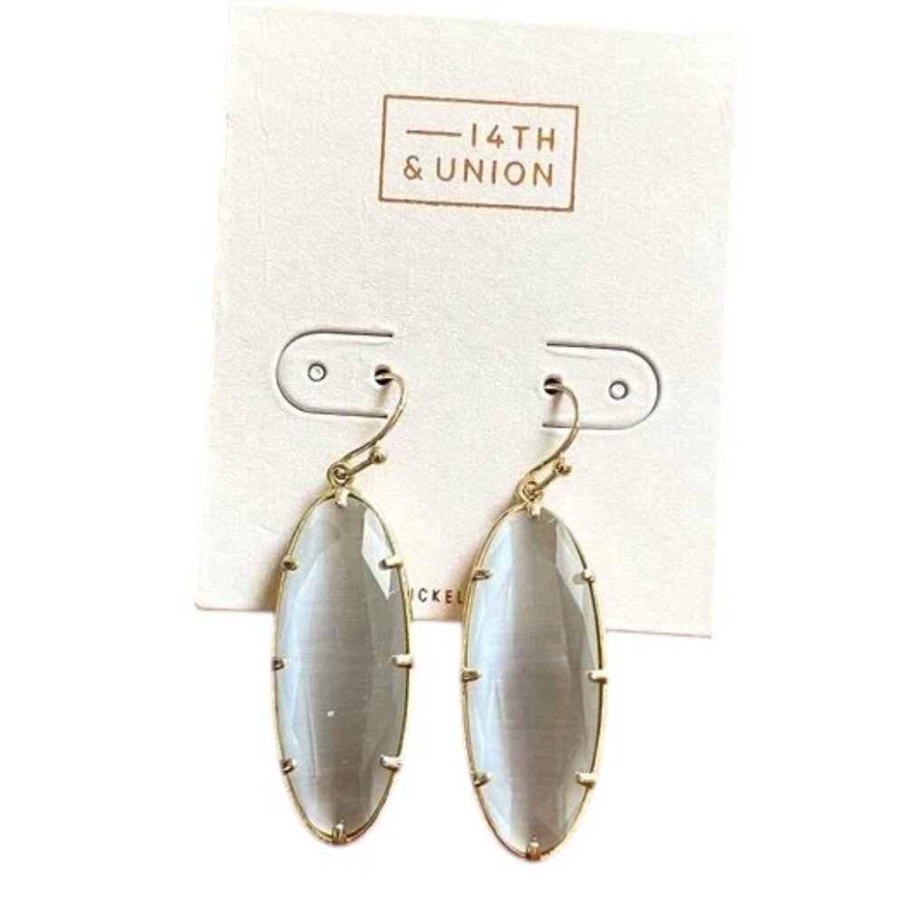 Nordstrom Rack 14th & Union Faceted Glass Drop Earrings NEW